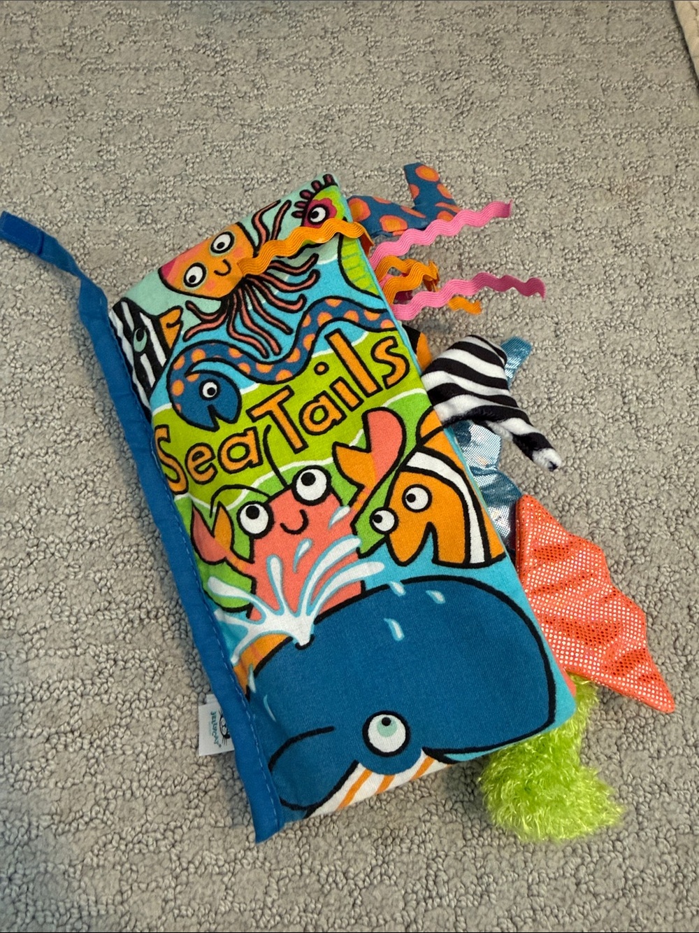 Jellycat Sea Tails Bright Multicolor Baby Soft Activity Book - Picture 2 of 7